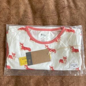 Kyte baby toddler long sleeve pajamas in corgi
